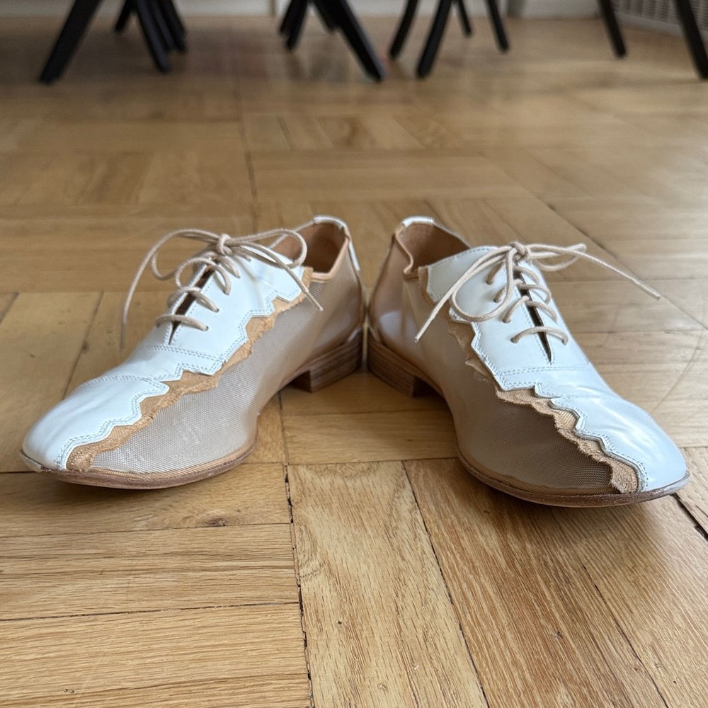 Maison Margiela White Oxfords with Mesh Panel size 37.5